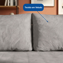 Ver imagem 4 de Sofá Living Siena 2 Lugares 160cm Veludo com Molas Bonnel - Cinza