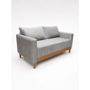 Ver imagem 2 de Sofá Living Siena 2 Lugares 160cm Veludo com Molas Bonnel - Cinza