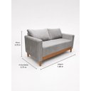 Ver imagem 3 de Sofá Living Siena 2 Lugares 160cm Veludo com Molas Bonnel - Cinza