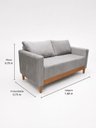 Ver imagem 3 de Sofá Living Siena 2 Lugares 160cm Veludo com Molas Bonnel - Cinza