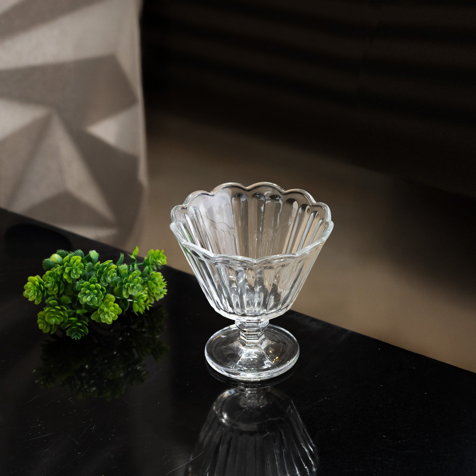Jogo 6 Taças para Sobremesa de Vidro Flor 150ml - Lyor - 3
