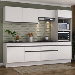 Armário de Cozinha Completa 5 Peças com Rodapé Mp2180 Made Multimóveis Branco/preto - 2