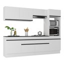 Ver imagem 1 de Armário de Cozinha Completa 5 Peças com Rodapé Mp2180 Made Multimóveis Branco/preto