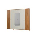 Ver imagem 4 de Guarda-Roupa Casal com Espelho 6 Portas 6 Gavetas 100% MDF Dayton 275 cm - Canella c/ Off White