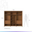 Ver imagem 6 de Guarda-Roupa Casal com Espelho 6 Portas 6 Gavetas 100% MDF Dayton 275 cm - Canella c/ Off White