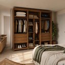 Ver imagem 3 de Guarda-Roupa Casal com Espelho 6 Portas 6 Gavetas 100% MDF Dayton 275 cm - Canella c/ Off White