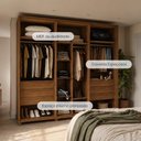 Ver imagem 2 de Guarda-Roupa Casal com Espelho 6 Portas 6 Gavetas 100% MDF Dayton 275 cm - Canella c/ Off White