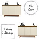 Ver imagem 4 de Aparador Buffet Sala Flow com 3 Portas Pés Madeira Maciça Off White/ Freijo - Ej Moveis