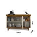 Ver imagem 5 de Aparador Buffet Sala Flow com 3 Portas Pés Madeira Maciça Off White/ Freijo - Ej Moveis