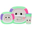 Ver imagem 1 de Kit Refeição Prato com Divisória, Tigela e Copo Bubazoo (6m+) - Buba Elefante