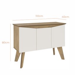 Buffet Aparador Jasmin 1,10m com 3 Portas Babus - 3
