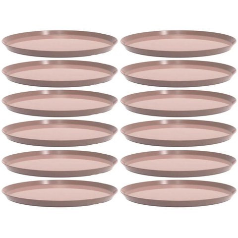 Conjunto 12 Bandejas Redondas 28cm Servir Amêndoa Bar Restaurante Bubble Crippa