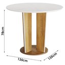Ver imagem 5 de Mesa de Jantar Ana 135cm Redonda VIDRO18MM Cinamomo Off White com Kit 4 Cadeiras Ana Veludo Bege - V