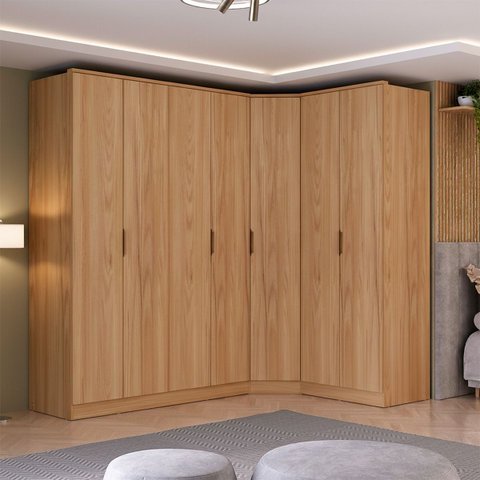 Guarda Roupa Modulado Ravi em Mdf 243,5x232,2cm 7 Portas Olmo 1110