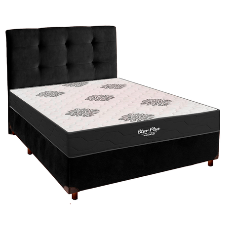 Kit Cama Box + Cabeceira e Colchão Casal Molas Ensacadas - Star Plus Inovaflex