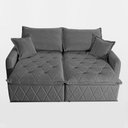 Ver imagem 5 de Sofá sem Caixa Retrátil 1,80m Softgel Sublime Boucle Cinza Escuro Cama Inbox