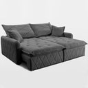Ver imagem 7 de Sofá sem Caixa Retrátil 1,80m Softgel Sublime Boucle Cinza Escuro Cama Inbox