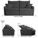 Ver imagem 2 de Sofá sem Caixa Retrátil 1,80m Softgel Sublime Boucle Cinza Escuro Cama Inbox