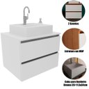 Ver imagem 2 de Gabinete de Banheiro 60 Cm 2 Gavetas com Cuba Joana Branco