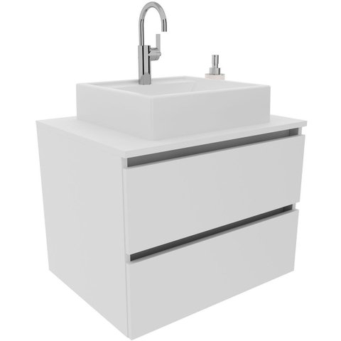 Gabinete de Banheiro 60 Cm 2 Gavetas com Cuba Joana Branco