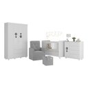 Ver imagem 6 de Quarto Completo Com Colchão, Poltrona De Amamentação E Puff Pimpolho Mp4103 Branco/Cinza