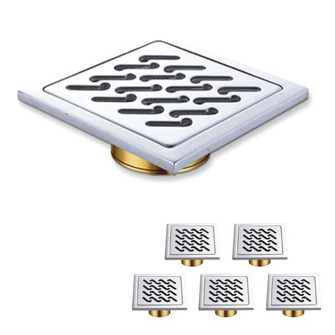 Ralo 10x10 Inox Box Banheiro Kit 5 Uni Lavabo Anti Odor Anti Inseto Higienico Cozinha Lavanderia Qui