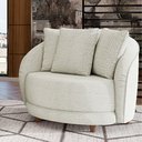 Ver imagem 1 de Poltrona Decorativa Base Fixa Galáxia com Almofadas Boucle Off White G45 - Gran Belo