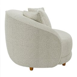 Poltrona Decorativa Base Fixa Galáxia com Almofadas Boucle Off White G45 - Gran Belo - 7