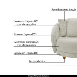 Poltrona Decorativa Base Fixa Galáxia com Almofadas Boucle Off White G45 - Gran Belo - 3