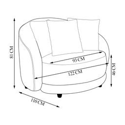 Poltrona Decorativa Base Fixa Galáxia com Almofadas Boucle Off White G45 - Gran Belo - 4