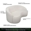 Ver imagem 3 de Sofá Curvo Montserrat 150cm 02 Lugares Linho Bouclé Off White - Nexta Casa