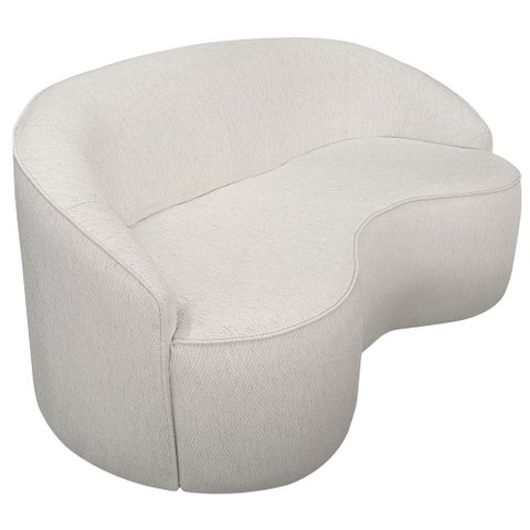 Sofá Curvo Montserrat 150cm 02 Lugares Linho Bouclé Off White - Nexta Casa