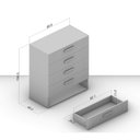Ver imagem 3 de Cômoda Organizadora 90cm com 5 Gavetas 240840 Linha Lisboa Politorno Móveis