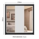 Ver imagem 4 de Guarda-roupa Casal 3 Portas de Correr com Espelhos 4 Gavetas Preto/branco Sublime Plus Madesa Preto/
