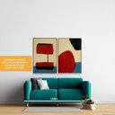 Ver imagem 6 de Quadro Decorativo Artesanal Têxtil 2 Telas 60x90cm Feito em Tear para Sala Lavabo Escritório