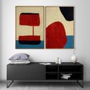 Ver imagem 2 de Quadro Decorativo Artesanal Têxtil 2 Telas 60x90cm Feito em Tear para Sala Lavabo Escritório