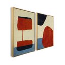 Ver imagem 1 de Quadro Decorativo Artesanal Têxtil 2 Telas 60x90cm Feito em Tear para Sala Lavabo Escritório