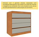 Ver imagem 4 de Cômoda Espanha 4 Gavetas 100%MDF - Móveis Tcil:Cinamomo/Off