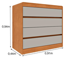 Ver imagem 2 de Cômoda Espanha 4 Gavetas 100%MDF - Móveis Tcil:Cinamomo/Off