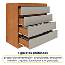Ver imagem 5 de Cômoda Espanha 4 Gavetas 100%MDF - Móveis Tcil:Cinamomo/Off