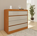 Ver imagem 1 de Cômoda Espanha 4 Gavetas 100%MDF - Móveis Tcil:Cinamomo/Off