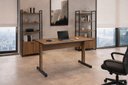 Ver imagem 1 de Mesa de Escritório Retangular 137cm Noce e Preto