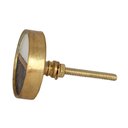 Ver imagem 2 de Puxador Redondo Mármore Branco Cinza Madeira Metal Dourado Móveis