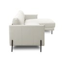 Ver imagem 6 de Sofá Decorativo Karine 5 Lugares Sala de Estar 300cm com Chaise Pés em Aço Couro Off White G88 - Gra