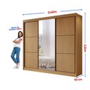 Ver imagem 3 de Guarda-roupa Casal 3 Portas de Correr com Espelho 100 % Mdf Cristal