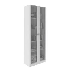 Armário Estante com 2 Portas de Vidro Me4115 Branco - Tecno - 1 Armário Estante com 2 Portas de Vidro Me4115 Branco - Tecno - 1