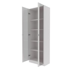 Armário Estante com 2 Portas de Vidro Me4115 Branco - Tecno - 3 Armário Estante com 2 Portas de Vidro Me4115 Branco - Tecno - 3