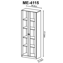 Armário Estante com 2 Portas de Vidro Me4115 Branco - Tecno - 5 Armário Estante com 2 Portas de Vidro Me4115 Branco - Tecno - 5