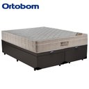Ver imagem 5 de Cama Box Baú Queen Sintético Bipartido + Colchão Ortobom Airtech Molas Ensacadas 158x198x65:Marrom