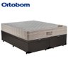 Cama Box Baú Queen Sintético Bipartido + Colchão Ortobom Airtech Molas Ensacadas 158x198x65:marrom - 5